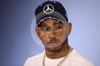 World © Octane Photographic Ltd. Formula 1 – British GP – Press Conference. Mercedes AMG Petronas Motorsport AMG F1 W09 EQ Power+ - Lewis Hamilton. Silverstone Circuit, Towcester, UK. Thursday 5th July 2018.