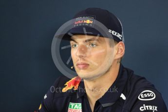 World © Octane Photographic Ltd. Formula 1 – British GP - Press Conference. Aston Martin Red Bull Racing TAG Heuer - Max Verstappen. Silverstone Circuit, Towcester, UK. Thursday 5th July 2018.