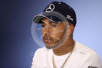World © Octane Photographic Ltd. Formula 1 – British GP – Press Conference. Mercedes AMG Petronas Motorsport AMG F1 W09 EQ Power+ - Lewis Hamilton. Silverstone Circuit, Towcester, UK. Thursday 5th July 2018.