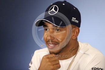 World © Octane Photographic Ltd. Formula 1 – British GP – Press Conference. Mercedes AMG Petronas Motorsport AMG F1 W09 EQ Power+ - Lewis Hamilton. Silverstone Circuit, Towcester, UK. Thursday 5th July 2018.