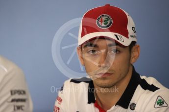 World © Octane Photographic Ltd. Formula 1 – British GP - Press Conference. Alfa Romeo Sauber F1 Team – Charles Leclerc. Silverstone Circuit, Towcester, UK. Thursday 5th July 2018.