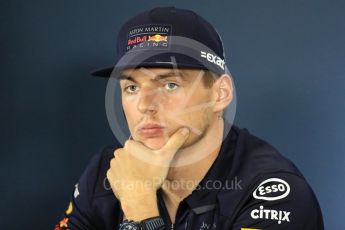 World © Octane Photographic Ltd. Formula 1 – British GP - Press Conference. Aston Martin Red Bull Racing TAG Heuer - Max Verstappen. Silverstone Circuit, Towcester, UK. Thursday 5th July 2018.