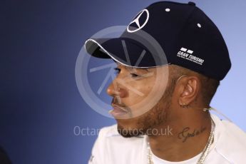World © Octane Photographic Ltd. Formula 1 – British GP – Press Conference. Mercedes AMG Petronas Motorsport AMG F1 W09 EQ Power+ - Lewis Hamilton. Silverstone Circuit, Towcester, UK. Thursday 5th July 2018.