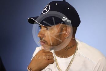 World © Octane Photographic Ltd. Formula 1 – British GP – Press Conference. Mercedes AMG Petronas Motorsport AMG F1 W09 EQ Power+ - Lewis Hamilton. Silverstone Circuit, Towcester, UK. Thursday 5th July 2018.