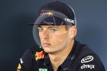 World © Octane Photographic Ltd. Formula 1 – British GP - Press Conference. Aston Martin Red Bull Racing TAG Heuer - Max Verstappen. Silverstone Circuit, Towcester, UK. Thursday 5th July 2018.