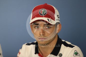 World © Octane Photographic Ltd. Formula 1 – British GP - Press Conference. Alfa Romeo Sauber F1 Team – Charles Leclerc. Silverstone Circuit, Towcester, UK. Thursday 5th July 2018.