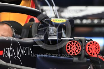 World © Octane Photographic Ltd. Formula 1 – British GP - Pit Lane. Aston Martin Red Bull Racing TAG Heuer RB14. Silverstone Circuit, Towcester, UK. Thursday 5th July 2018.