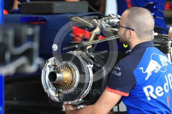 World © Octane Photographic Ltd. Formula 1 – British GP - Pit Lane. Scuderia Toro Rosso STR13. Silverstone Circuit, Towcester, UK. Thursday 5th July 2018.