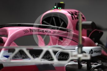 World © Octane Photographic Ltd. Formula 1 – British GP - Pit Lane. Sahara Force India VJM11. Silverstone Circuit, Towcester, UK. Thursday 5th July 2018.