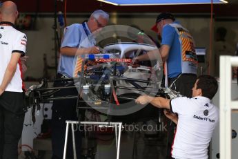 World © Octane Photographic Ltd. Formula 1 – British GP - Pit Lane. Alfa Romeo Sauber F1 Team C37. Silverstone Circuit, Towcester, UK. Thursday 5th July 2018.