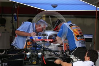 World © Octane Photographic Ltd. Formula 1 – British GP - Pit Lane. Alfa Romeo Sauber F1 Team C37. Silverstone Circuit, Towcester, UK. Thursday 5th July 2018.