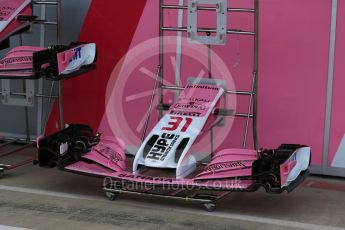 World © Octane Photographic Ltd. Formula 1 – British GP - Pit Lane. Sahara Force India VJM11. Silverstone Circuit, Towcester, UK. Thursday 5th July 2018.