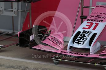World © Octane Photographic Ltd. Formula 1 – British GP - Pit Lane. Sahara Force India VJM11. Silverstone Circuit, Towcester, UK. Thursday 5th July 2018.