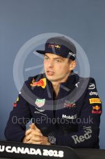 World © Octane Photographic Ltd. Formula 1 – Canadian GP - Thursday Driver Press Conference. Aston Martin Red Bull Racing TAG Heuer - Max Verstappen. Circuit Gilles Villeneuve, Montreal, Canada. Thursday 7th June 2018.