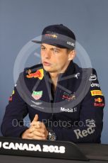 World © Octane Photographic Ltd. Formula 1 – Canadian GP - Thursday Driver Press Conference. Aston Martin Red Bull Racing TAG Heuer - Max Verstappen. Circuit Gilles Villeneuve, Montreal, Canada. Thursday 7th June 2018.