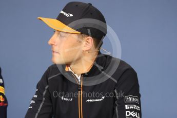 World © Octane Photographic Ltd. Formula 1 – Canadian GP - Thursday Driver Press Conference. McLaren – Stoffel Vandoorne. Circuit Gilles Villeneuve, Montreal, Canada. Thursday 7th June 2018.