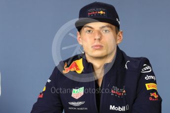 World © Octane Photographic Ltd. Formula 1 – Canadian GP - Thursday Driver Press Conference. Aston Martin Red Bull Racing TAG Heuer - Max Verstappen. Circuit Gilles Villeneuve, Montreal, Canada. Thursday 7th June 2018.