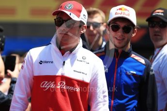 World © Octane Photographic Ltd. Formula 1 – Canadian GP - Drivers Parade. Alfa Romeo Sauber F1 Team C37 – Marcus Ericsson and Scuderia Toro Rosso STR13 – Pierre Gasly. Circuit Gilles Villeneuve, Montreal, Canada. Sunday 10th June 2018.