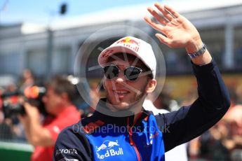 World © Octane Photographic Ltd. Formula 1 – Canadian GP - Drivers Parade. Scuderia Toro Rosso STR13 – Brendon Hartley. Circuit Gilles Villeneuve, Montreal, Canada. Sunday 10th June 2018.