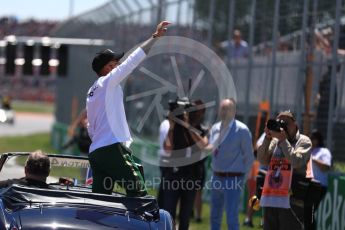 World © Octane Photographic Ltd. Formula 1 – Canadian GP - Drivers Parade. Mercedes AMG Petronas Motorsport AMG F1 W09 EQ Power+ - Lewis Hamilton. Circuit Gilles Villeneuve, Montreal, Canada. Sunday 10th June 2018.