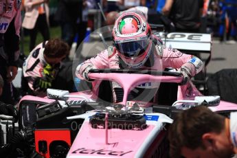 World © Octane Photographic Ltd. Formula 1 – Canadian GP - Grid. Sahara Force India VJM11 - Sergio Perez. Circuit Gilles Villeneuve, Montreal, Canada. Sunday 10th June 2018.