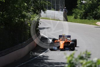 World © Octane Photographic Ltd. Formula 1 – Canadian GP - Practice 1. McLaren MCL33 – Stoffel Vandoorne. Circuit Gilles Villeneuve, Montreal, Canada. Friday 8th June 2018.