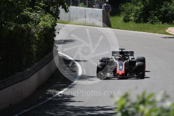 World © Octane Photographic Ltd. Formula 1 – Canadian GP - Practice 1. Haas F1 Team VF-18 – Romain Grosjean. Circuit Gilles Villeneuve, Montreal, Canada. Friday 8th June 2018.