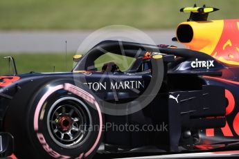 World © Octane Photographic Ltd. Formula 1 – Canadian GP - Practice 1. Aston Martin Red Bull Racing TAG Heuer RB14 – Max Verstappen. Circuit Gilles Villeneuve, Montreal, Canada. Friday 8th June 2018.