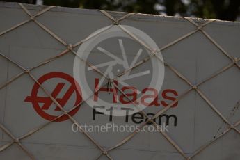 World © Octane Photographic Ltd. Formula 1 – Canadian GP - Practice 1. Haas logo. Circuit Gilles Villeneuve, Montreal, Canada. Friday 8th June 2018.