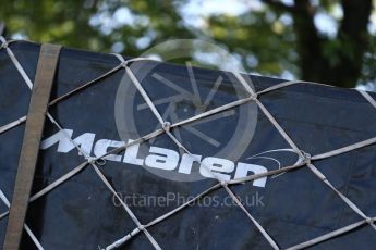 World © Octane Photographic Ltd. Formula 1 – Canadian GP - Practice 1. McLaren logo. Circuit Gilles Villeneuve, Montreal, Canada. Friday 8th June 2018.