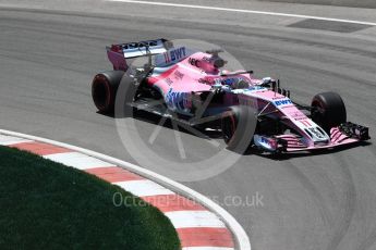 World © Octane Photographic Ltd. Formula 1 – Canadian GP - Practice 2. Sahara Force India VJM11 - Sergio Perez. Circuit Gilles Villeneuve, Montreal, Canada. Friday 8th June 2018.