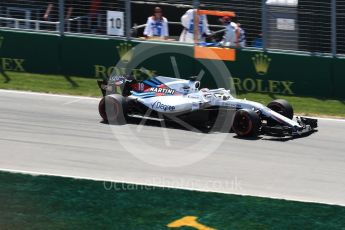 World © Octane Photographic Ltd. Formula 1 – Canadian GP - Practice 2. Williams Martini Racing FW41 – Lance Stroll. Circuit Gilles Villeneuve, Montreal, Canada. Friday 8th June 2018.