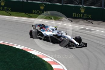 World © Octane Photographic Ltd. Formula 1 – Canadian GP - Practice 2. Williams Martini Racing FW41 – Sergey Sirotkin. Circuit Gilles Villeneuve, Montreal, Canada. Friday 8th June 2018.