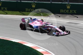 World © Octane Photographic Ltd. Formula 1 – Canadian GP - Practice 2. Sahara Force India VJM11 - Esteban Ocon. Circuit Gilles Villeneuve, Montreal, Canada. Friday 8th June 2018.