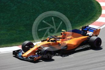World © Octane Photographic Ltd. Formula 1 – Canadian GP - Practice 2. McLaren MCL33 – Stoffel Vandoorne. Circuit Gilles Villeneuve, Montreal, Canada. Friday 8th June 2018.
