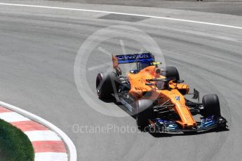 World © Octane Photographic Ltd. Formula 1 – Canadian GP - Practice 2. McLaren MCL33 – Stoffel Vandoorne. Circuit Gilles Villeneuve, Montreal, Canada. Friday 8th June 2018.