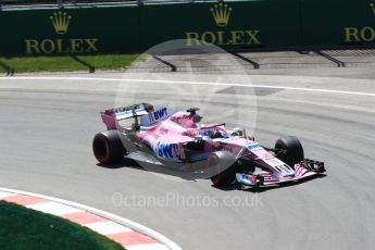 World © Octane Photographic Ltd. Formula 1 – Canadian GP - Practice 2. Sahara Force India VJM11 - Sergio Perez. Circuit Gilles Villeneuve, Montreal, Canada. Friday 8th June 2018.