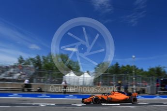 World © Octane Photographic Ltd. Formula 1 – Canadian GP - Practice 3. McLaren MCL33 – Fernando Alonso. Circuit Gilles Villeneuve, Montreal, Canada. Saturday 9th June 2018.