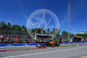 World © Octane Photographic Ltd. Formula 1 – Canadian GP - Practice 3. Aston Martin Red Bull Racing TAG Heuer RB14 – Daniel Ricciardo. Circuit Gilles Villeneuve, Montreal, Canada. Saturday 9th June 2018.