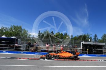 World © Octane Photographic Ltd. Formula 1 – Canadian GP - Practice 3. McLaren MCL33 – Stoffel Vandoorne. Circuit Gilles Villeneuve, Montreal, Canada. Saturday 9th June 2018.