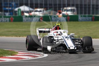 World © Octane Photographic Ltd. Formula 1 – Canadian GP - Quailfying. Alfa Romeo Sauber F1 Team C37 – Charles Leclerc. Circuit Gilles Villeneuve, Montreal, Canada. Saturday 9th June 2018.