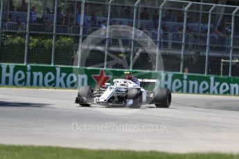 World © Octane Photographic Ltd. Formula 1 – Canadian GP - Quailfying. Alfa Romeo Sauber F1 Team C37 – Charles Leclerc. Circuit Gilles Villeneuve, Montreal, Canada. Saturday 9th June 2018.