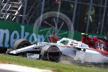 World © Octane Photographic Ltd. Formula 1 – Canadian GP - Quailfying. Alfa Romeo Sauber F1 Team C37 – Charles Leclerc. Circuit Gilles Villeneuve, Montreal, Canada. Saturday 9th June 2018.