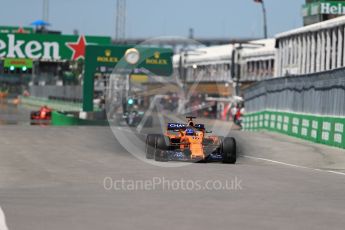 World © Octane Photographic Ltd. Formula 1 – Canadian GP - Quailfying. McLaren MCL33 – Fernando Alonso. Circuit Gilles Villeneuve, Montreal, Canada. Saturday 9th June 2018.