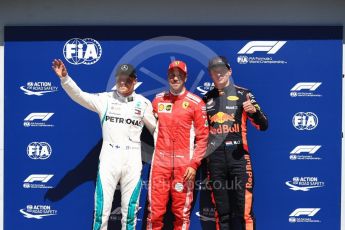 World © Octane Photographic Ltd. Formula 1 – Canadian GP - Quailfying. Scuderia Ferrari SF71-H – Sebastian Vettel, Mercedes AMG Petronas Motorsport AMG F1 W09 EQ Power+ - Valtteri Bottas and Aston Martin Red Bull Racing TAG Heuer RB14 – Max Verstappen. Circuit Gilles Villeneuve, Montreal, Canada. Saturday 9th June 2018.