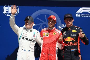 World © Octane Photographic Ltd. Formula 1 – Canadian GP - Quailfying. Scuderia Ferrari SF71-H – Sebastian Vettel, Mercedes AMG Petronas Motorsport AMG F1 W09 EQ Power+ - Valtteri Bottas and Aston Martin Red Bull Racing TAG Heuer RB14 – Max Verstappen. Circuit Gilles Villeneuve, Montreal, Canada. Saturday 9th June 2018.