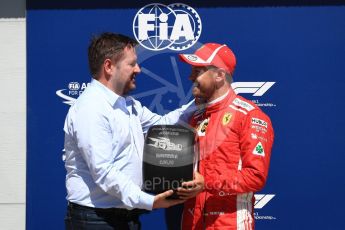 World © Octane Photographic Ltd. Formula 1 – Canadian GP - Quailfying. Scuderia Ferrari SF71-H – Sebastian Vettel and Paul Hembery. Circuit Gilles Villeneuve, Montreal, Canada. Saturday 9th June 2018.