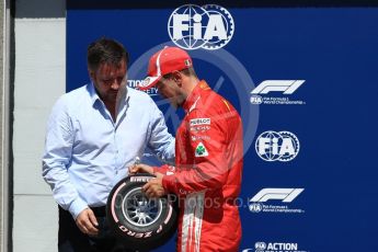 World © Octane Photographic Ltd. Formula 1 – Canadian GP - Quailfying. Scuderia Ferrari SF71-H – Sebastian Vettel and Paul Hembery. Circuit Gilles Villeneuve, Montreal, Canada. Saturday 9th June 2018.