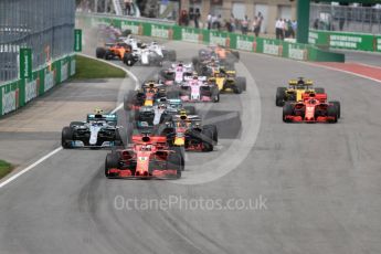 World © Octane Photographic Ltd. Formula 1 – Canadian GP - Race. Scuderia Ferrari SF71-H – Sebastian Vettel. Circuit Gilles Villeneuve, Montreal, Canada. Sunday 10th June 2018.