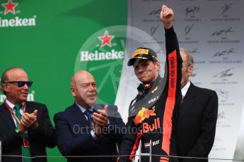 World © Octane Photographic Ltd. Formula 1 – Canadian GP - Race Podium. Aston Martin Red Bull Racing TAG Heuer RB14 – Max Verstappen. Circuit Gilles Villeneuve, Montreal, Canada. Sunday 10th June 2018.